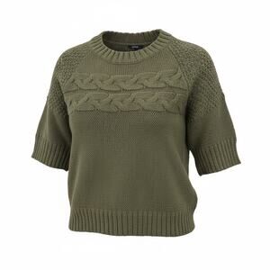 Apt 9 Pull Over Short Sleeve  Cable Knit Green Sweater Sz.L